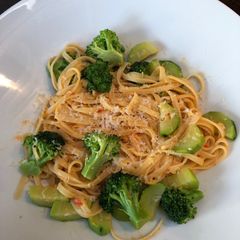 A picture of Houmous linguine.