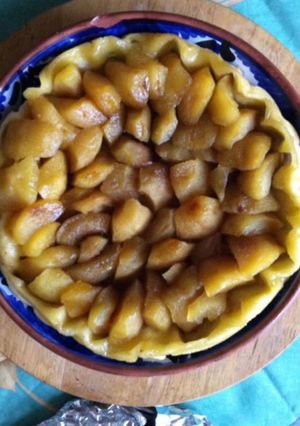 Une photo de Tarte pommes et coings façon tatin