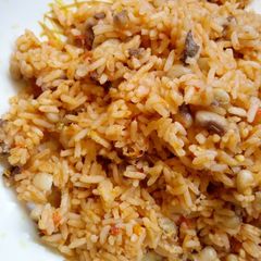 A picture of Rice and beans.