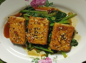 Foto resep Tatsoi (sawi pagoda) Tofu with Sweet-Sour Sauce