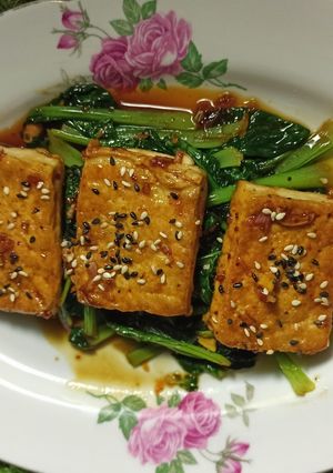 Foto resep Tatsoi (sawi pagoda) Tofu with Sweet-Sour Sauce