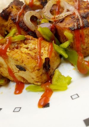 A picture of Pan grilled tofuu.