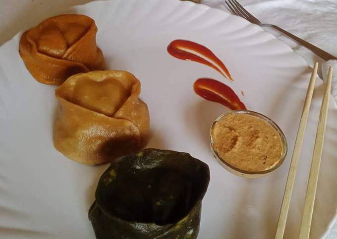 Recipe of Delicious Steamed Paneer wheat flour Momos