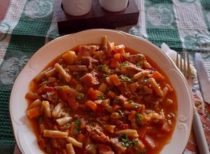 O poză a rețetei Fasole verde scăzută cu jambon de casa.