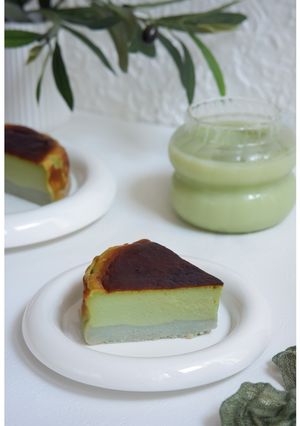 Foto resep Matcha Ubi Burnt Cheesecake