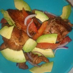 A picture of Lazy chicken breast salad.