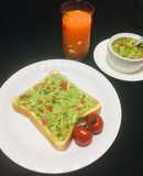 Pan de Molde Untado con Guacamole!