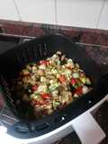 Menestra de verduras y setas en freidora de aire