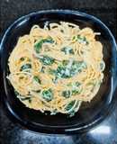 Fideos con salsa de espinaca 🌱