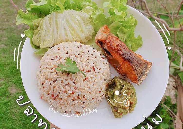 ปลานิลทอด (Air Fryer) น้ำพริกหนุ่ม ผักต้ม คลีนๆ