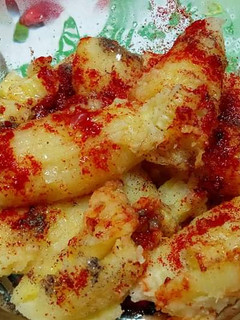 A picture of Boiled Matoke/raw banana#themechallenge.