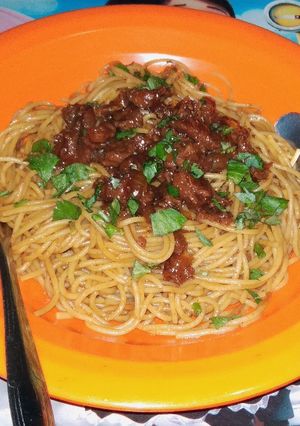 Foto resep Spaghetti sapi lada Hitam Ala2 saya