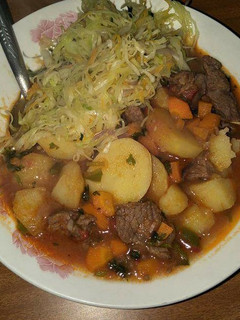 A picture of Beef Stew with potatoes.