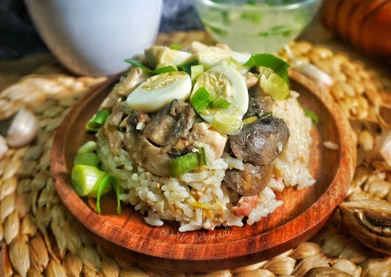 Nasi tim ayam Rice Cooker