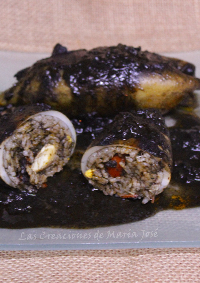 Una foto de Pota rellena en su tinta