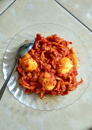 Foto resep Jamur siram telur balado