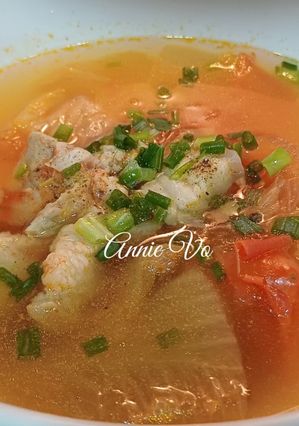 Hình của món Canh kim chi cà chua.