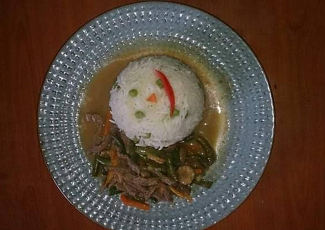 Chinese sauce and rice