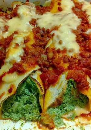 Una foto de Canelones de espinaca 🌱