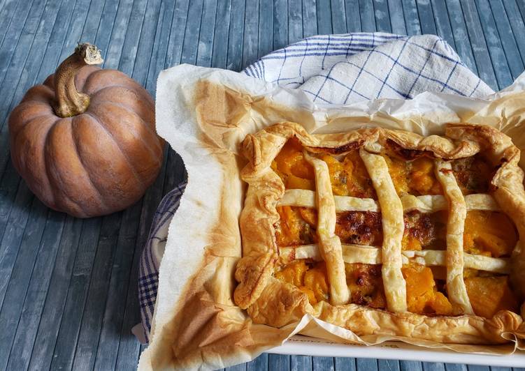 Torta salata pancetta zucca e gorgonzola