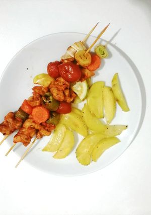 Foto resep Delicious Homemade Chicken Veggie Satay