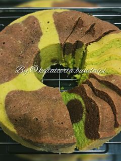 Foto resep Cake marmer pandan cokelat