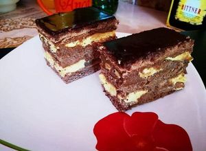 O poză a rețetei Prăjitură cu cremă de cacao și lapte praf.