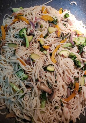 A picture of Anything goes pasta.
