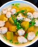 Canh Bí Đỏ Nấu Mọc