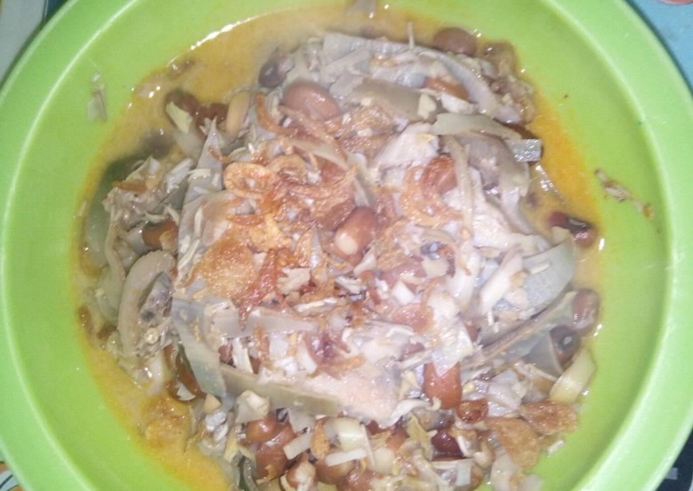 Rendang jantung pisang kepok ala Bona