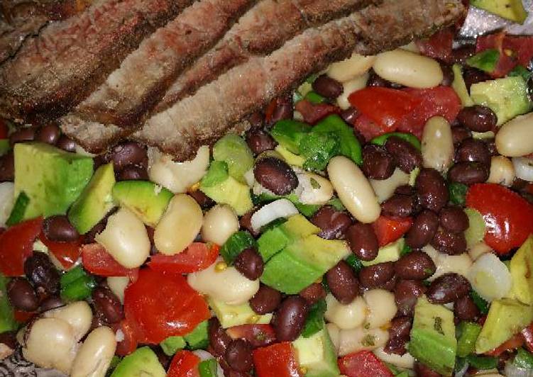 Steps to Make Super Quick Homemade Grilled Steak Salad with Tomatoes and Avocado