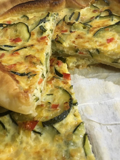 Una foto de Tarta de zapallos italianos