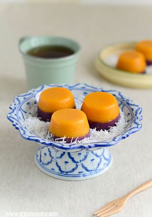 蒸雙色番薯糕 Steam Sweet Potato Cake 的食譜成品照片