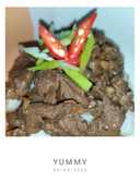 Beef slice teriyaki mushroom black paper