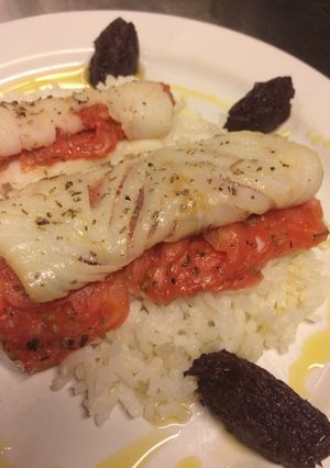 Una foto de Rollito de bacalao 🍅🍃🍅🍃🍚