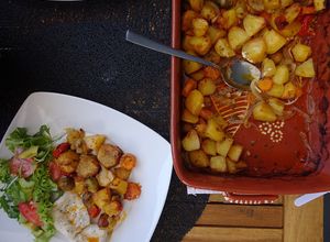 Foto de Lombos de pescada assados com legumes
