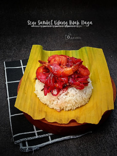Foto resep Sego sambel udang buah naga