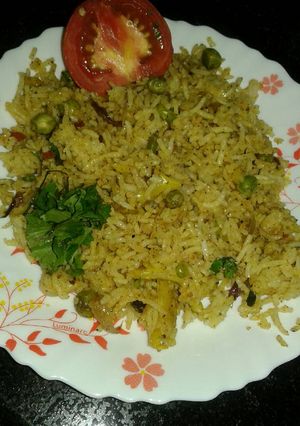 A picture of Veg fry biryani.
