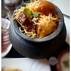 A picture of Calcutta (Kolkata) style Mutton Biryani.