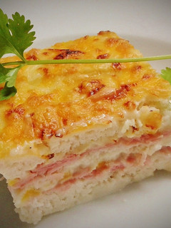 Una foto de Pastel croque-monsieur