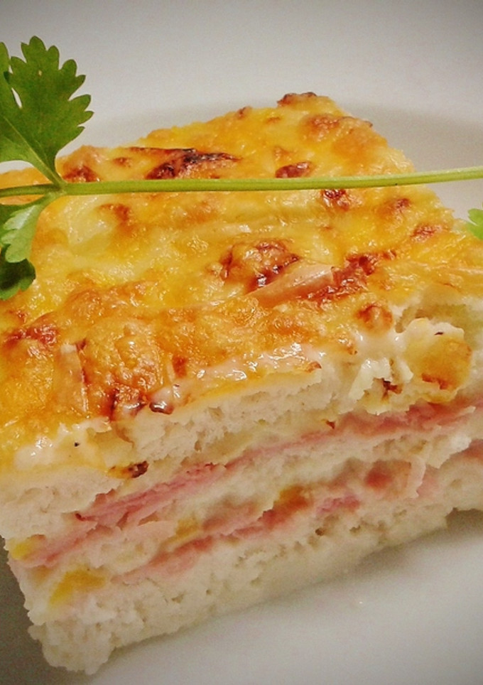 Una foto de Pastel croque-monsieur