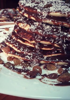 صورة لوصفة بان كيك بشوكولا 🥞🍫🍇