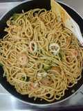 Spicy seafood aglio olio