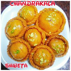 Chandrakala mithai A picture of Chandrakala mithai.