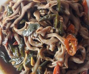 Fresh, Memasak Oseng usus lombok ijo Lezat Mantap