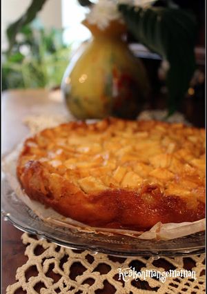 A picture of Far Breton with Apples and Salted Caramel.