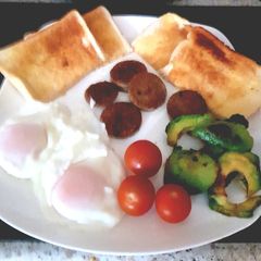 A picture of My White Pudding Breakfast. 😀.