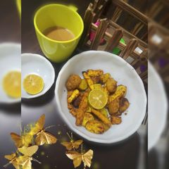 A picture of Chatpata baby corn and baby potatoes.