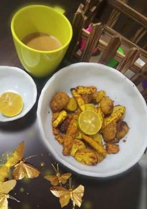 A picture of Chatpata baby corn and baby potatoes.