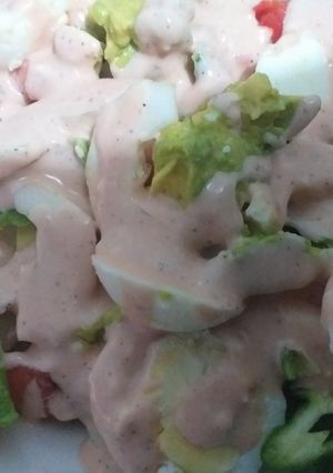 A picture of Avocado and watermelon salad.
